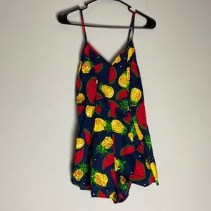 Shein XS Fruit Patterned Romper
